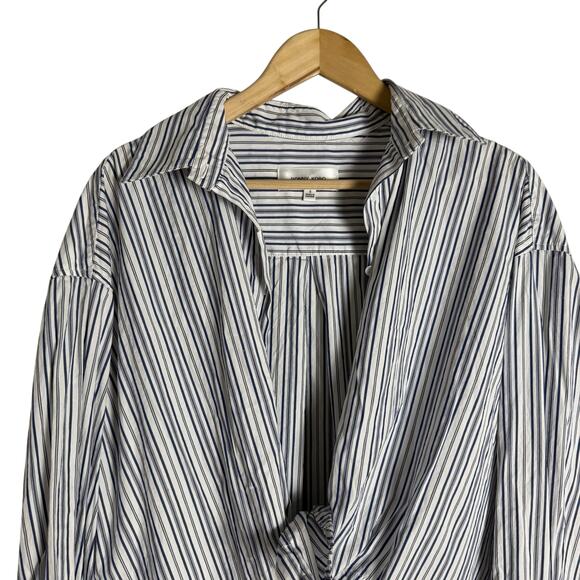 Ronny Kobo Maja Blue White Striped Button Up Top Shorts Set Coastal S - Picture 5 of 15